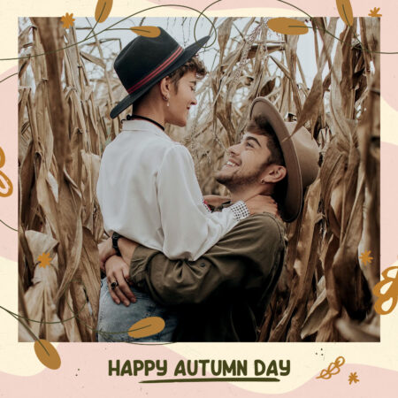 Modèle de cabine photo automne moderne gratuit