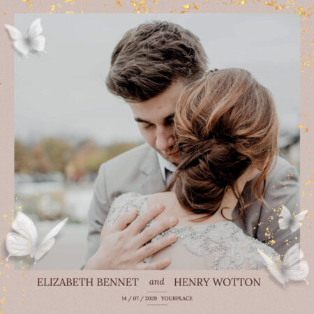 Modèle de cabine photo mariage papillons