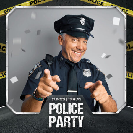 Modèle de cabine photo pour fête policière