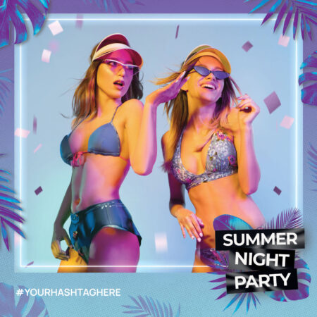 Modèle de cabine photo pour soirée d'été nocturne