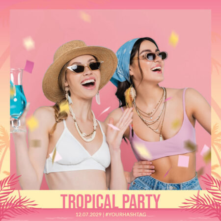Modèle de cabine photo pour fête tropicale