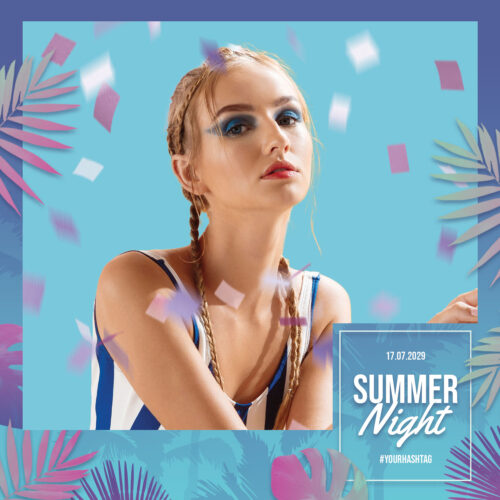 Modèle gratuit de photomaton pour fête d'été