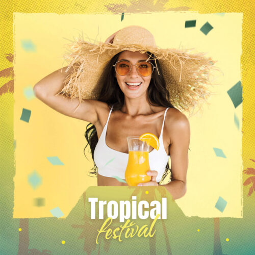 Modèle gratuit de cabine photo tropical