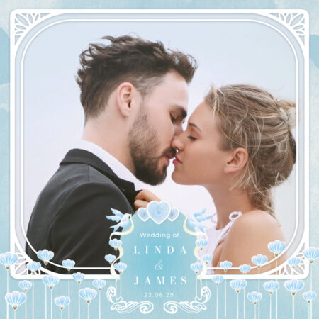 Modèle de Photobooth pour Mariage Bleu Élégant