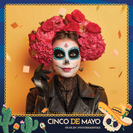 Modèle de cabine photo bleu pour le Cinco de Mayo