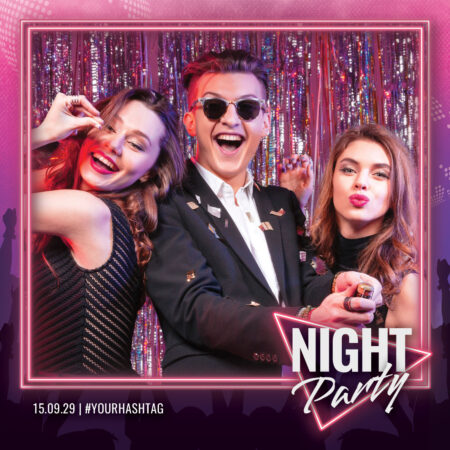 Modèle de cabine photo pour soirée néon