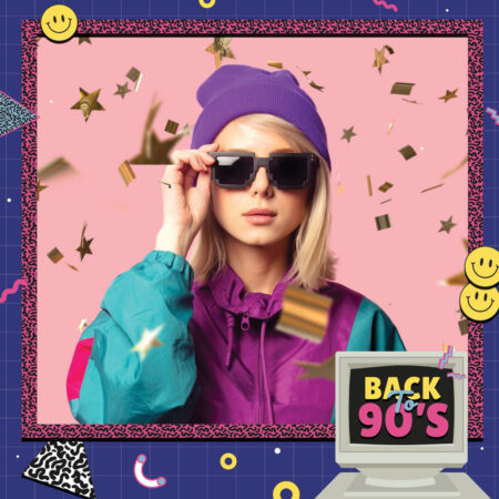 Modèle de cabine photo pour soirée années 90