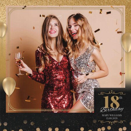 Modèle de cabine photo pour le 18e anniversaire