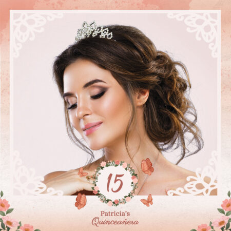 Modèle de cabine photo Quinceañera floral