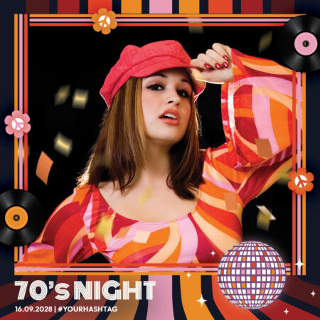 Modèle de cabine photo pour soirée années 70