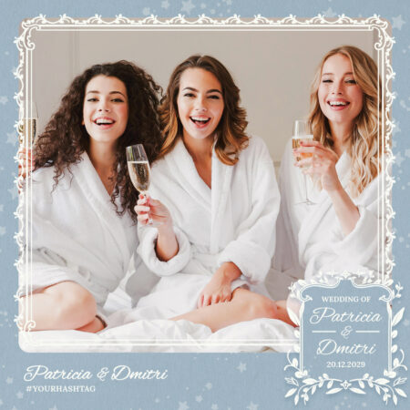 Modèle de Photobooth de Mariage en Dentelle Bleue