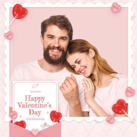 Modèle de cabine photo pour la Saint-Valentin