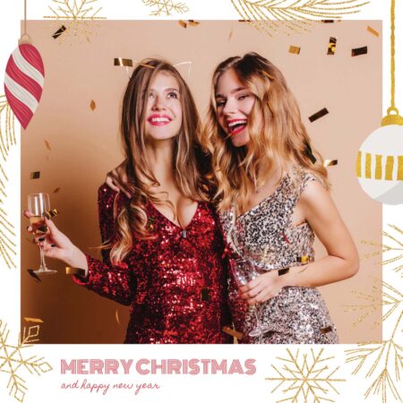 Modèle de cabine photo de Noël décorée