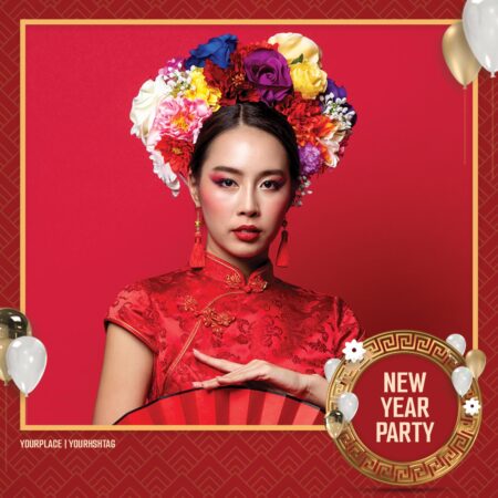 Modèle de cabine photo pour le Nouvel An chinois