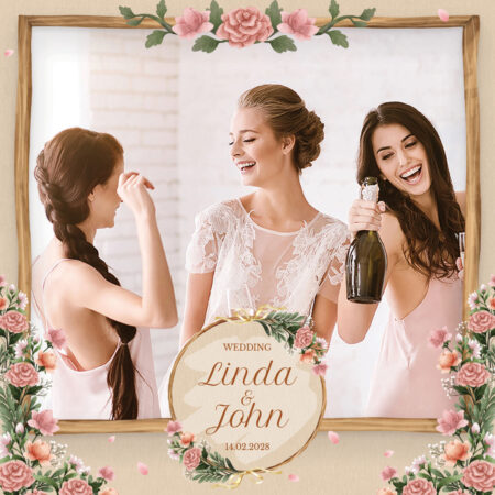 Modèle de cabine photo pour mariage rustique