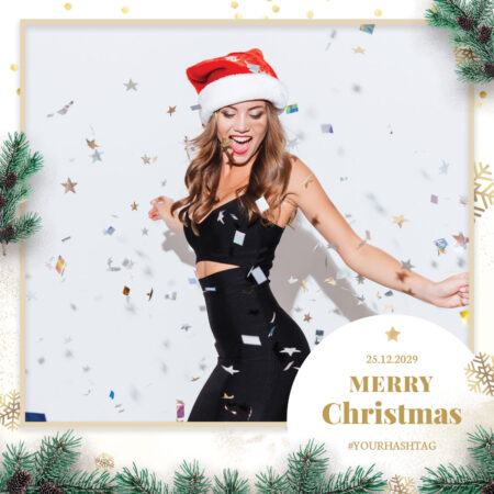 Modèle de cabine photo Noël blanc