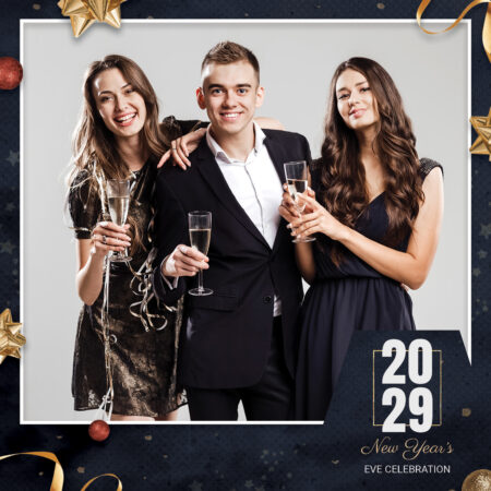 Modèle de cabine photo pour la veille du Nouvel An