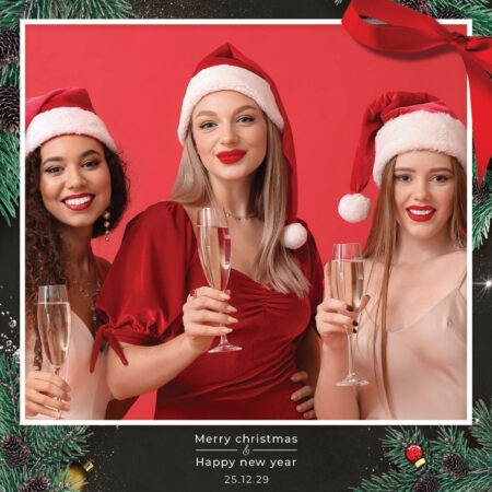 Modèle de cabine photo de Noël festif