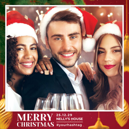 Modèle de cabine photo boules de Noël