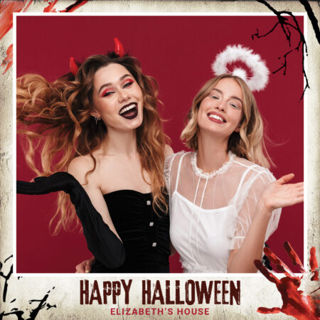 Modèle de cabine photo Halloween sanglant