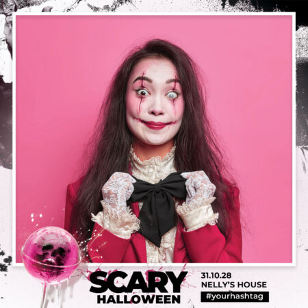 Modèle de Photobooth Halloween Rose