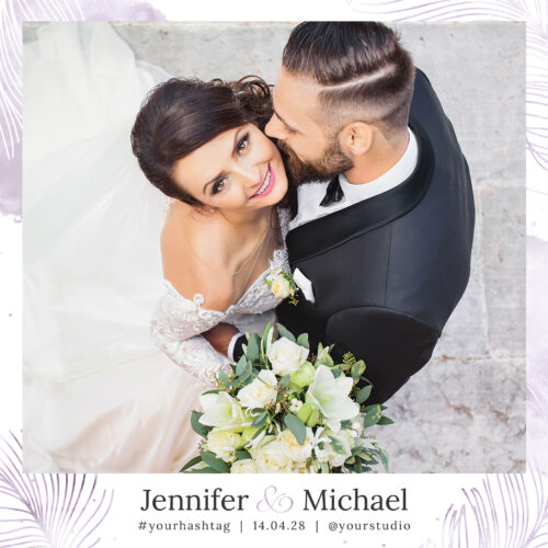 Modèle de Photobooth Gratuit Minimal Violet pour Mariage