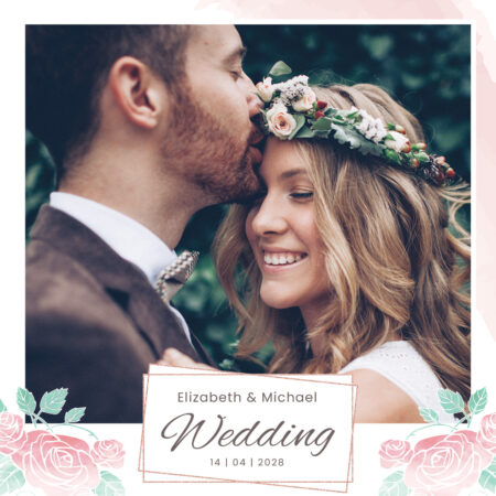 Modèle de Photobooth de Mariage Rose