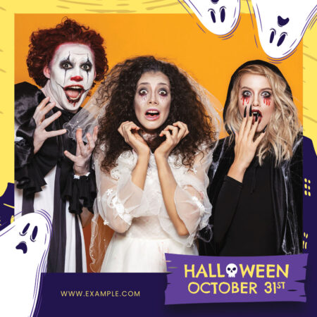 Modèle de cabine photo Halloween ludique