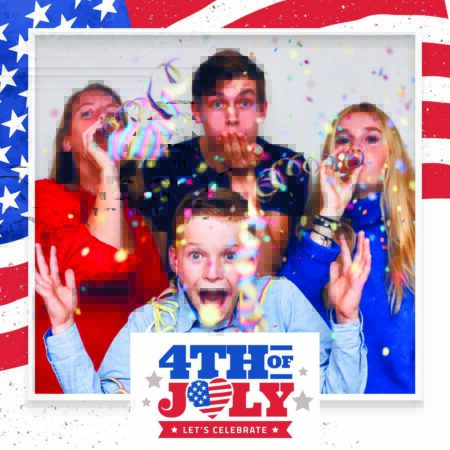 Modèle de cabine photo moderne pour le 4 juillet