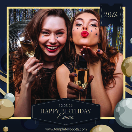 Modèle Élégant de Photobooth pour Anniversaire
