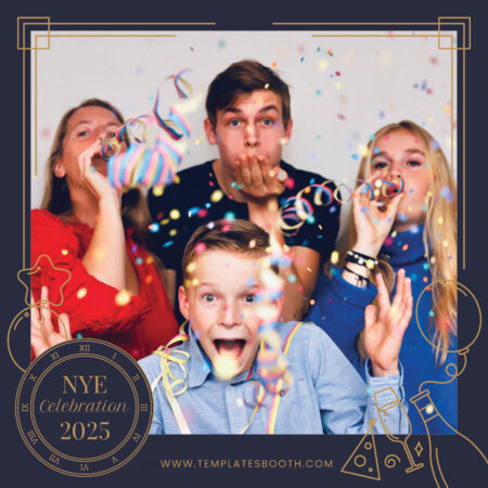 Modèle de cabine photo orné pour la veille du Nouvel An