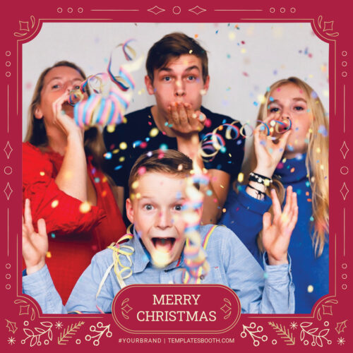 Modèle de cabine photo de Noël orné