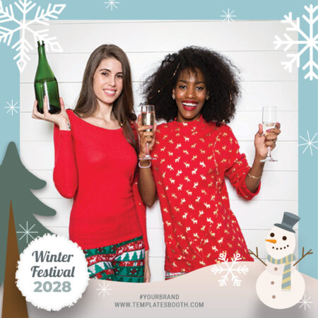 Modèle de cabine photo pour le festival d'hiver