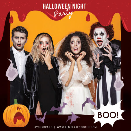 Modèle de cabine photo Halloween sanglant