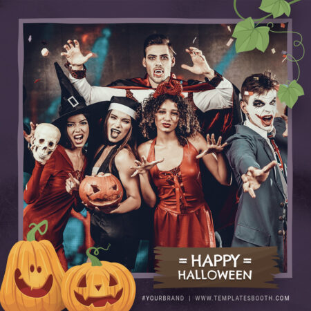 Modèle de Photobooth Halloween Violet