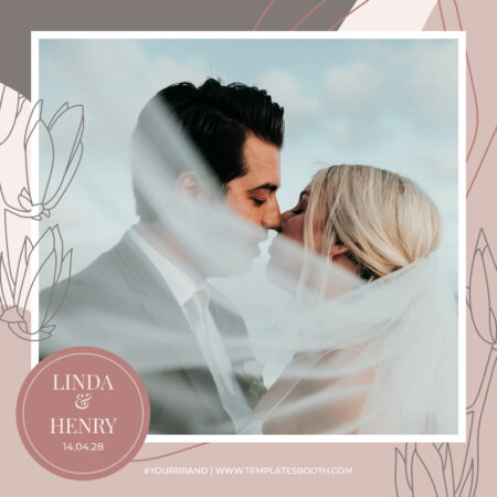 Modèle de cabine photo de mariage floral