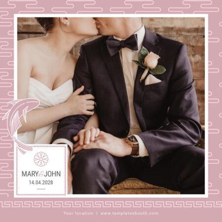 Modèle de cabine photo pour mariage rose