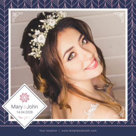 Modèle de Cabine Photo Bleu Marine et Rose