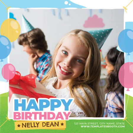 Modèle de cabine photo Joyeux Anniversaire