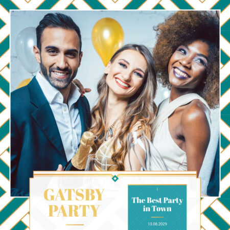 Modèle de Photobooth Glamour Turquoise