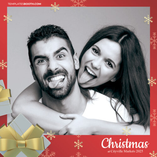 Modèle de cabine photo pour cadeaux de Noël