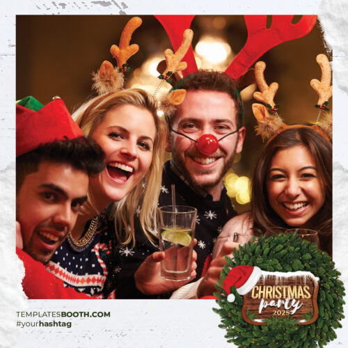 Modèle de cabine photo festive de Noël