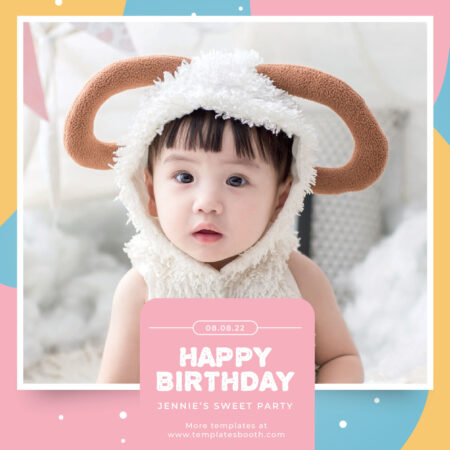 Modèle de cabine photo pour l'anniversaire du bébé