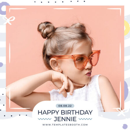Modèle de cabine photo pour anniversaire pastel