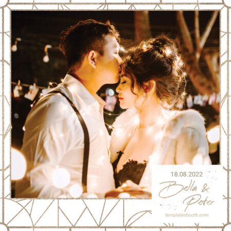 Modèle de cabine photo pour mariage ligne or